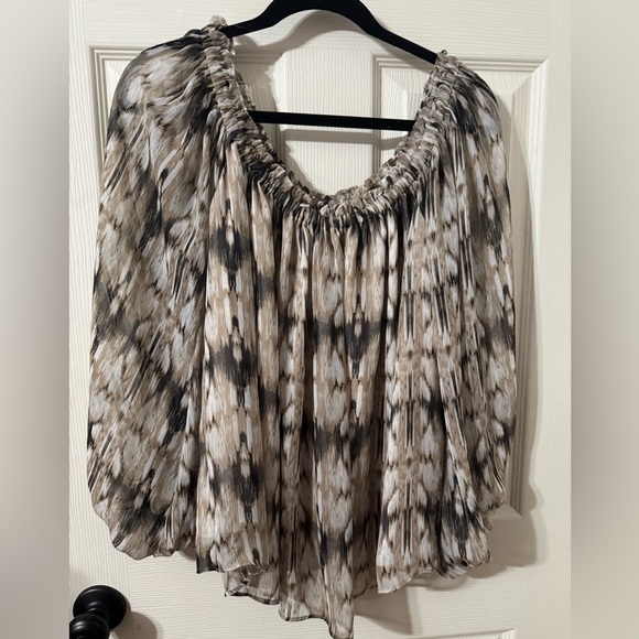 INC International Concepts Tops - INC International Concepts Black and Cream sheer material work top with cami XL